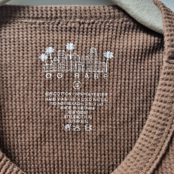 OG Babe "Howdy" brown Crop top Size S - Picture 6 of 6